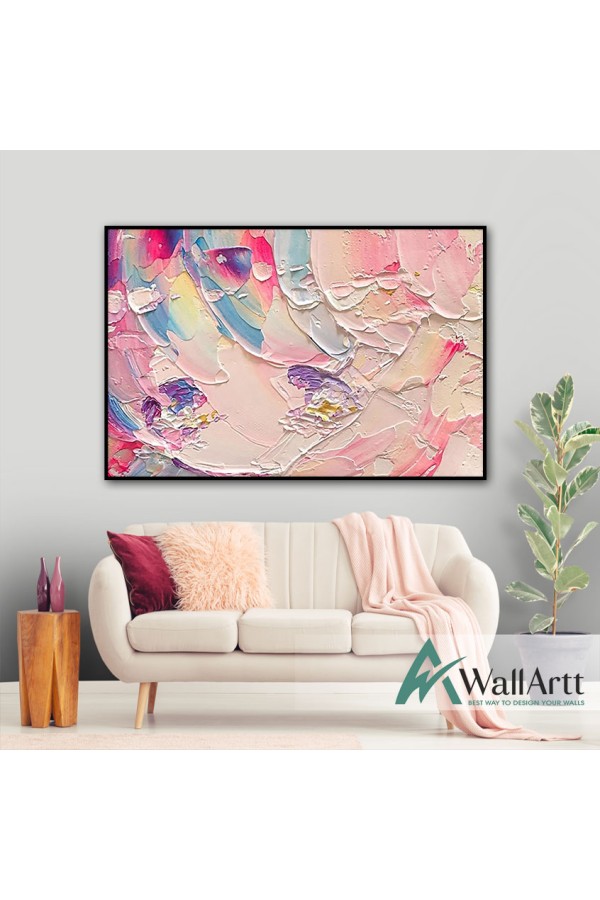 Pink Tones 3D Heavy Textured Partial Oil Painting